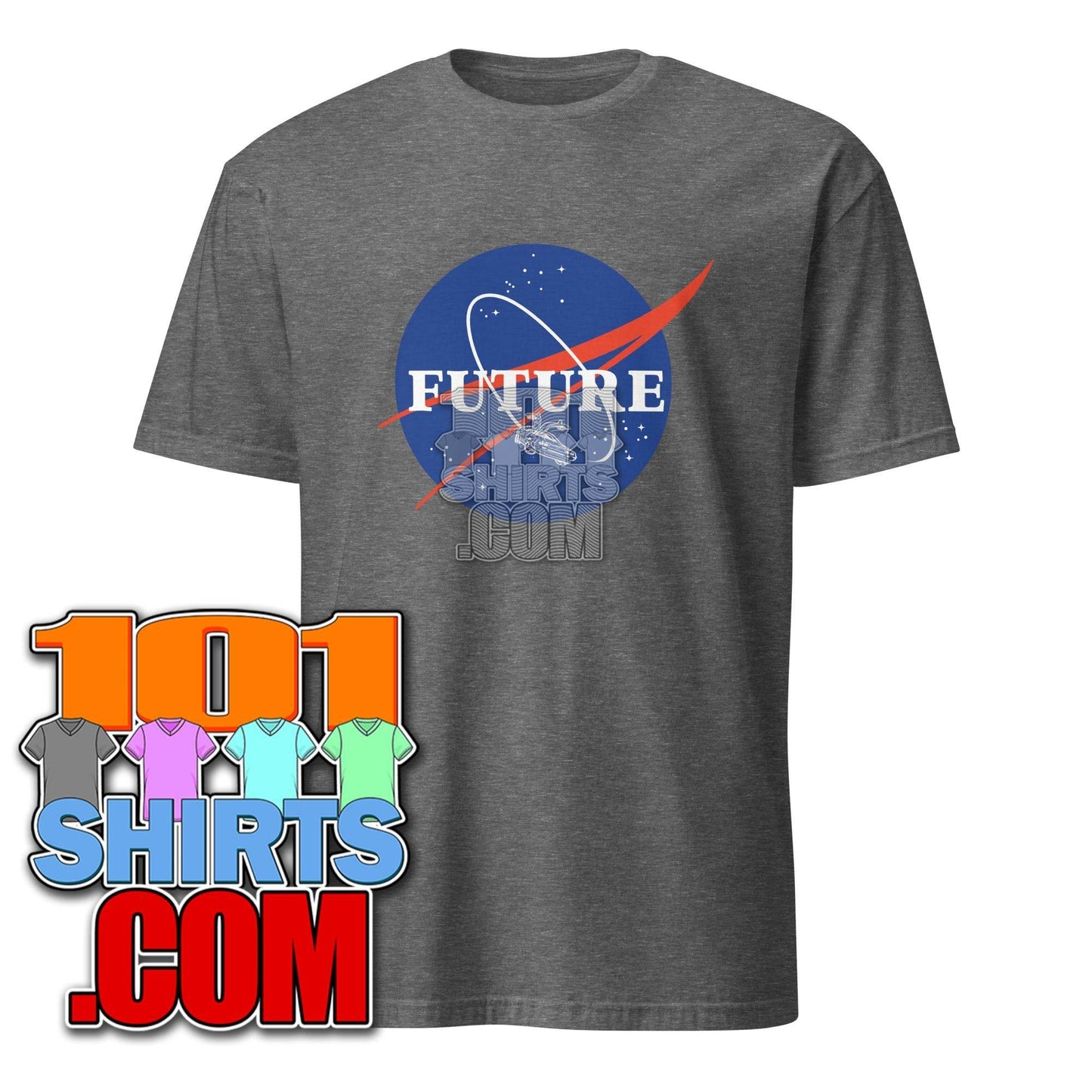 Back to the Future Movie Dolorean dmc 12 Nasa Logo Parody Funny T-Shirt - 101SHIRTS