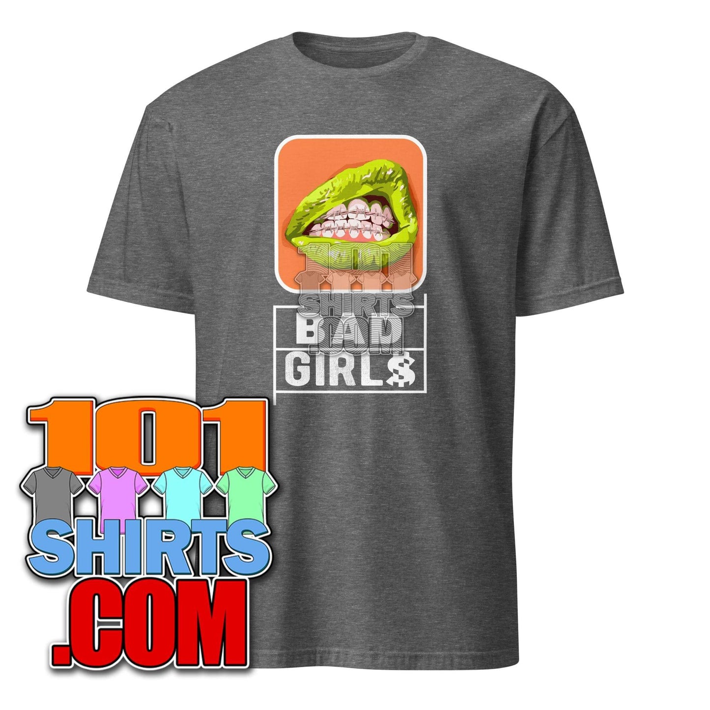 Bad Girls Woman Sexy green Mouth Grills Graphic Art T-Shirt - 101SHIRTS