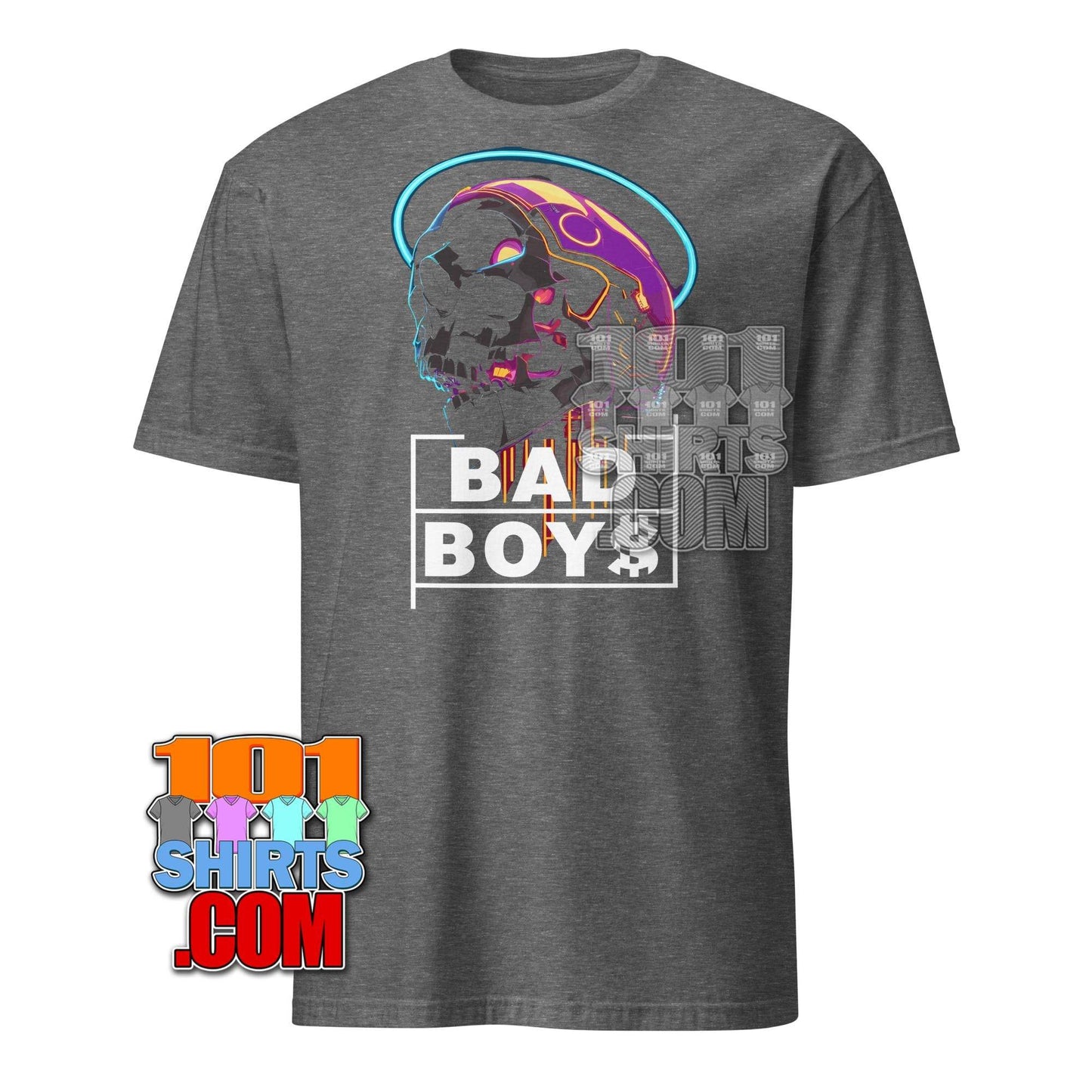 Cyberpunk Skull BAD BOYS T-Shirt - Futuristic Urban Graphic Tee - 101SHIRTS