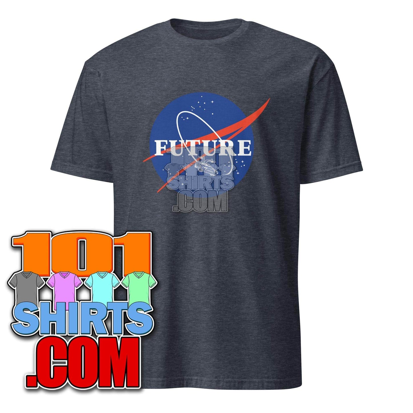Back to the Future Movie Dolorean dmc 12 Nasa Logo Parody Funny T-Shirt - 101SHIRTS