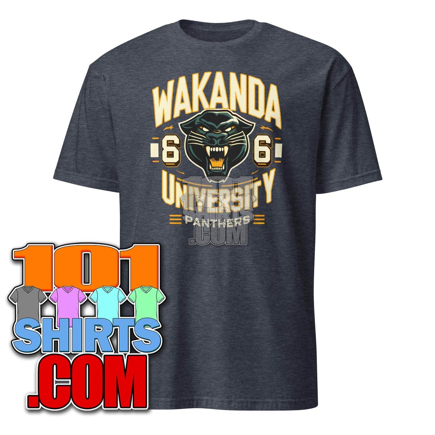 Wakanda University Panthers T-Shirt - Collegiate Superhero Tee - Fictional University Apparel - 101SHIRTS