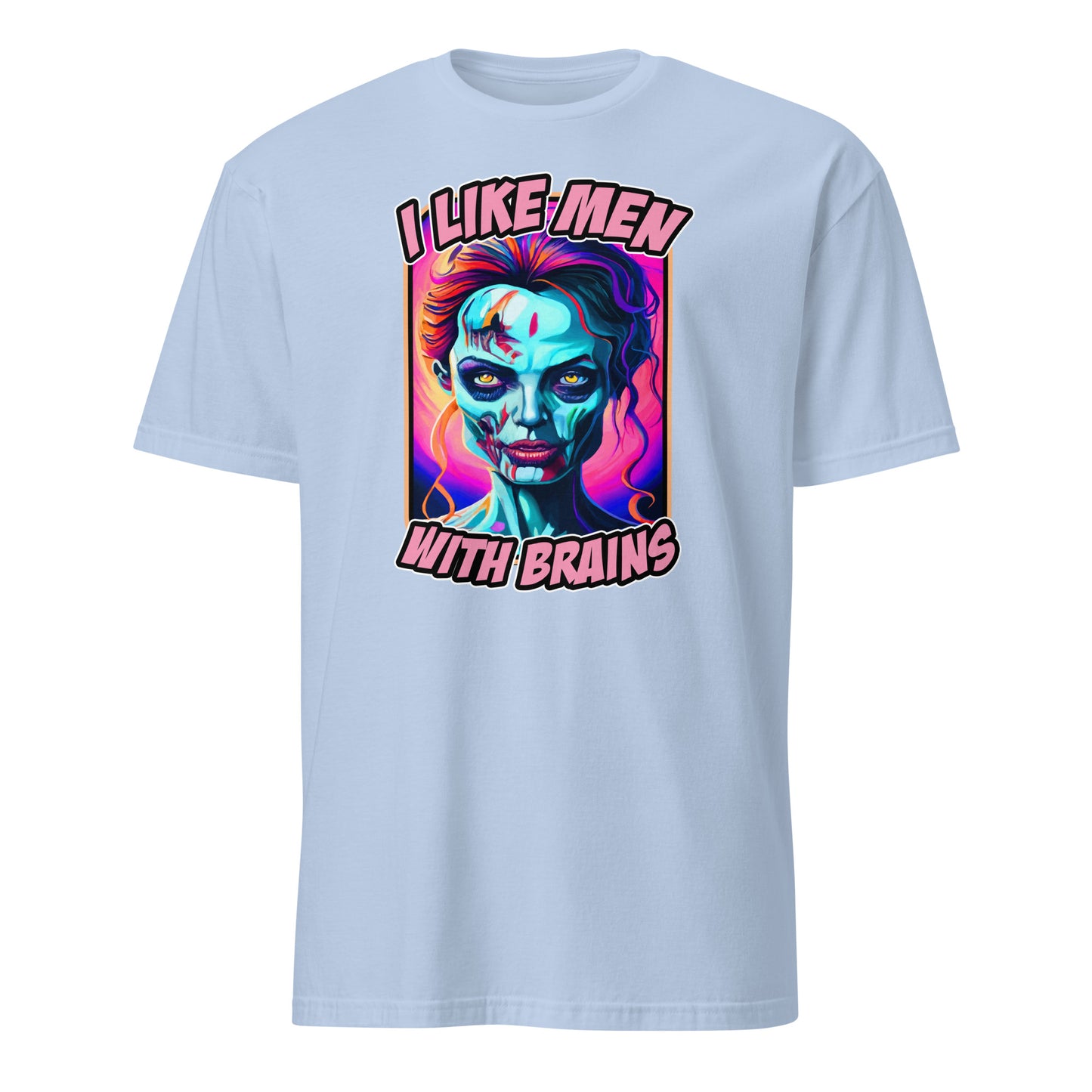 I Like Man with Brains Funny Scary Halloween Zombie Angelina Jolie Parody T-Shirt