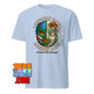 American Made with Mexican Parts Lucha Libre Mask T-Shirt - Patriotic USA Mexico Wrestling Tee - 101SHIRTS