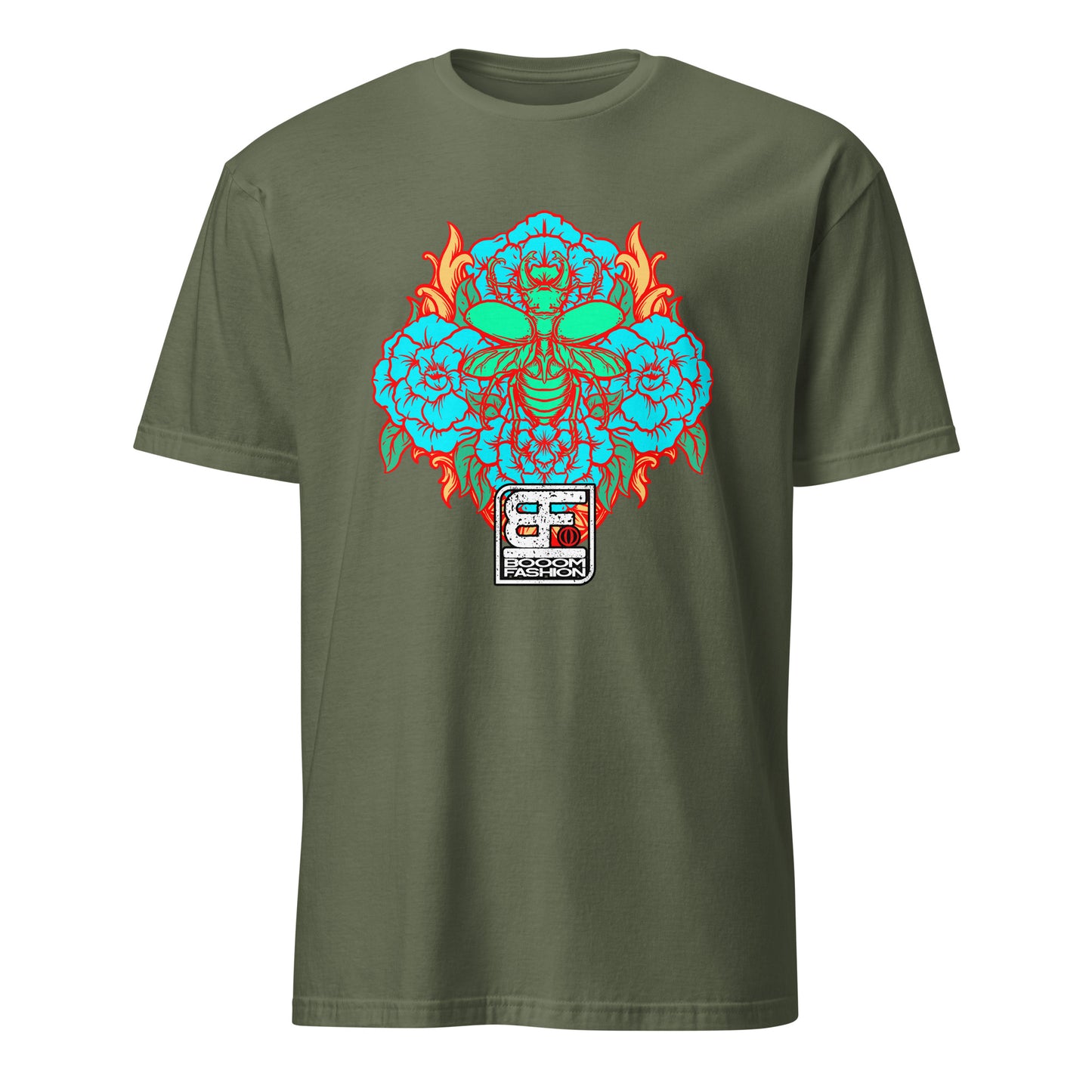 Beetle Bug Insect Flowers Roses Fire Art Design Booomfashion Unisex T-Shirt