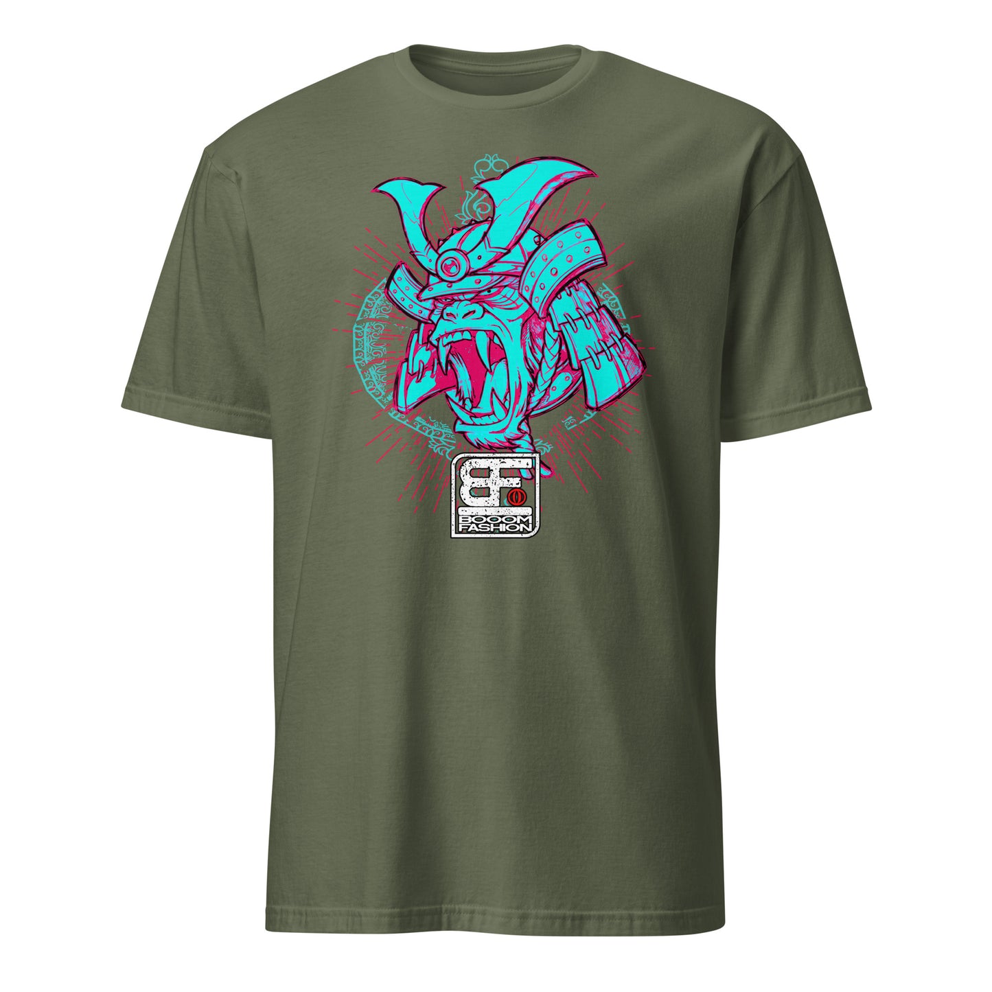Japanese Soldier Helmet Angry Gorilla Art Design Booomfashion Unisex T-Shirt