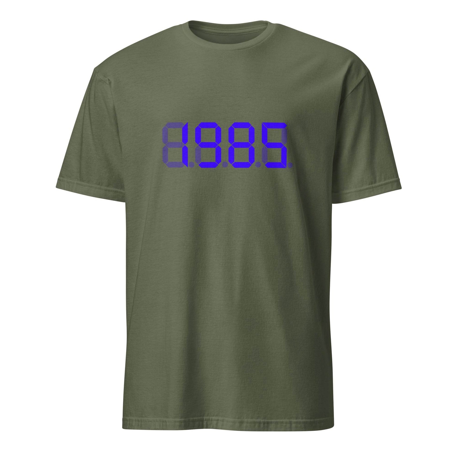 1985 Year inspired by Back To The Future Movie Desk Time Clock Time Machine in Dolorean T-shirt - 101SHIRTS