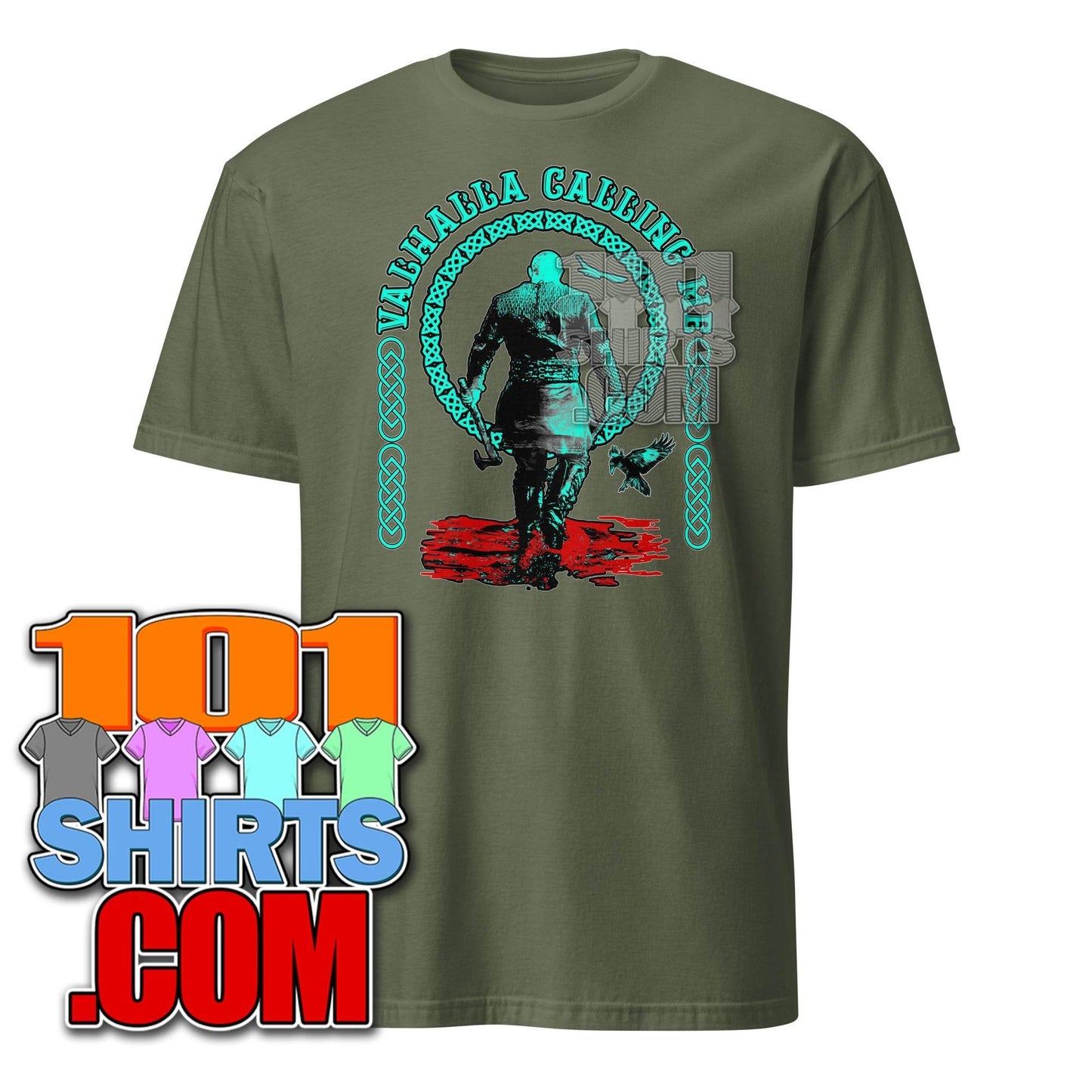 Valhalla Calling - Viking Warrior T-Shirt with Norse Mythology Design - 101SHIRTS