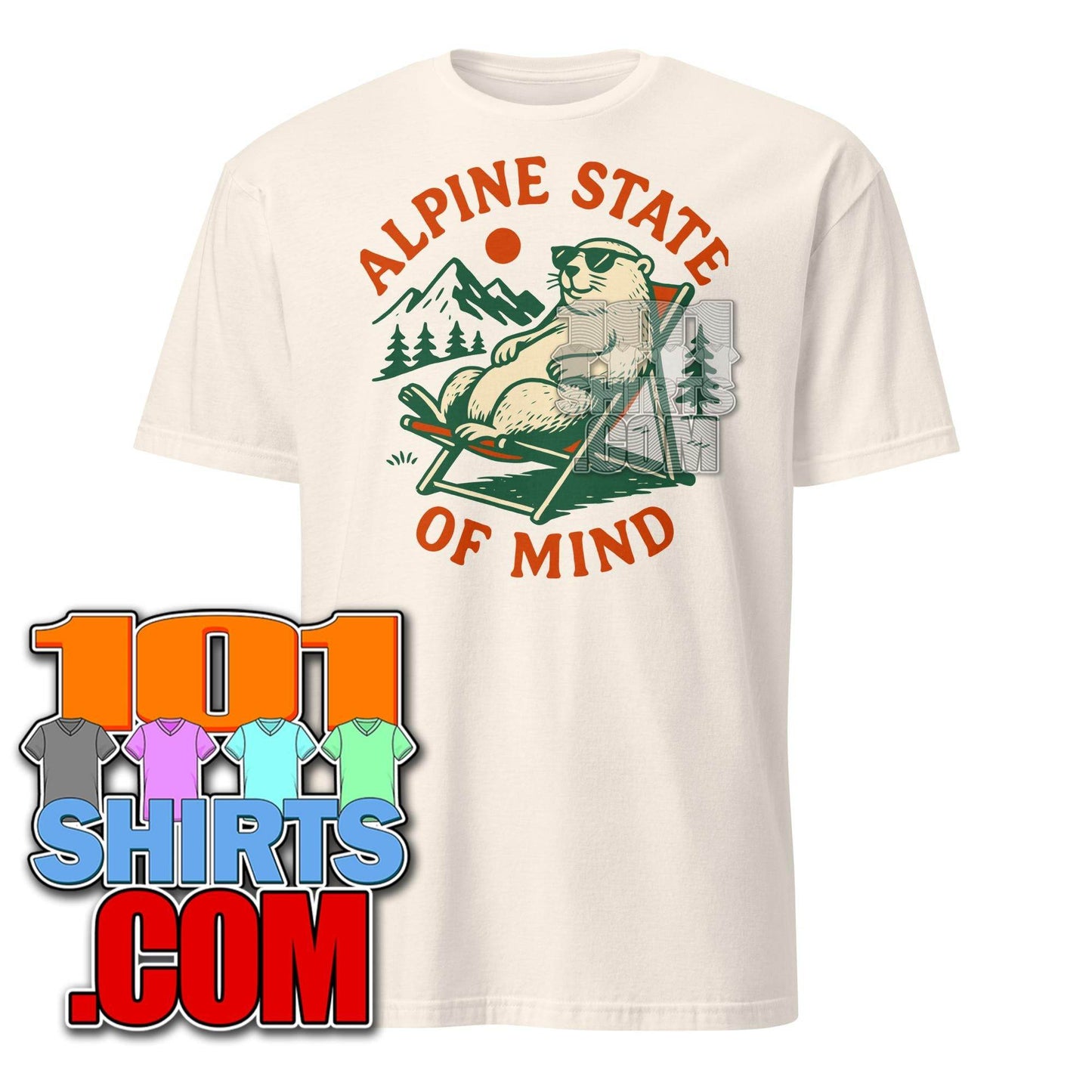 Alpine State of Mind T-Shirt: Relaxed Marmot in Mountains - Nature & Outdoor Tee - 101SHIRTS