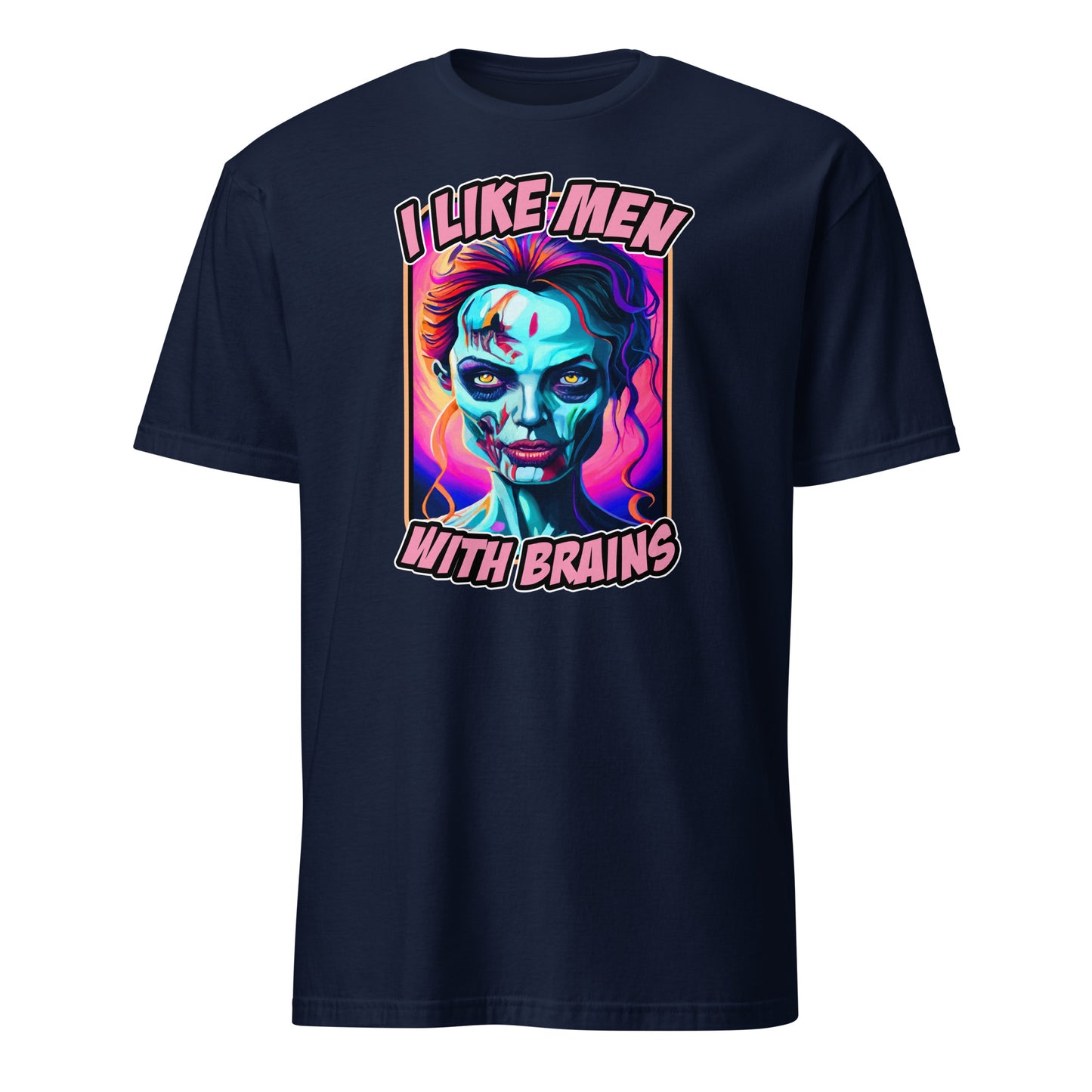 I Like Man with Brains Funny Scary Halloween Zombie Angelina Jolie Parody T-Shirt