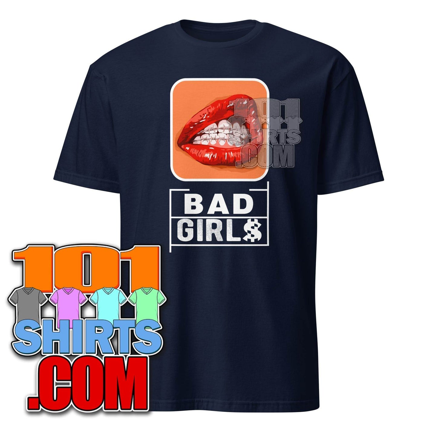 Bad Girls Woman Sexy red Mouth Grills Graphic Art T-Shirt - 101SHIRTS