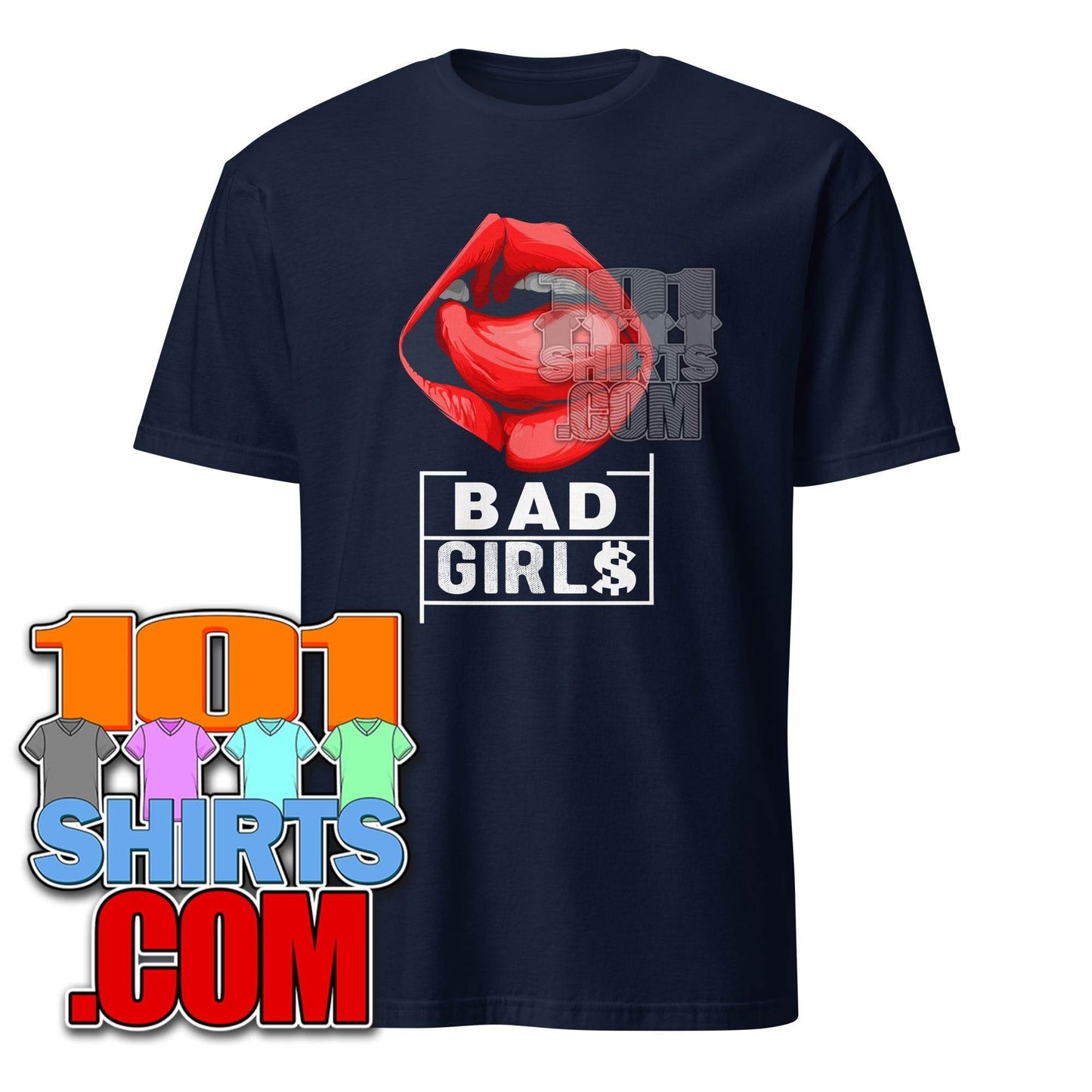 Bad Girl Kiss Kissing Lips Girls Women Cool Art Desig Unisex T-Shirt - 101SHIRTS