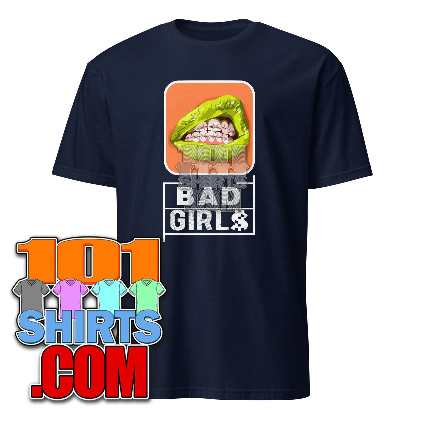 Bad Girls Woman Sexy green Mouth Grills Graphic Art T-Shirt - 101SHIRTS