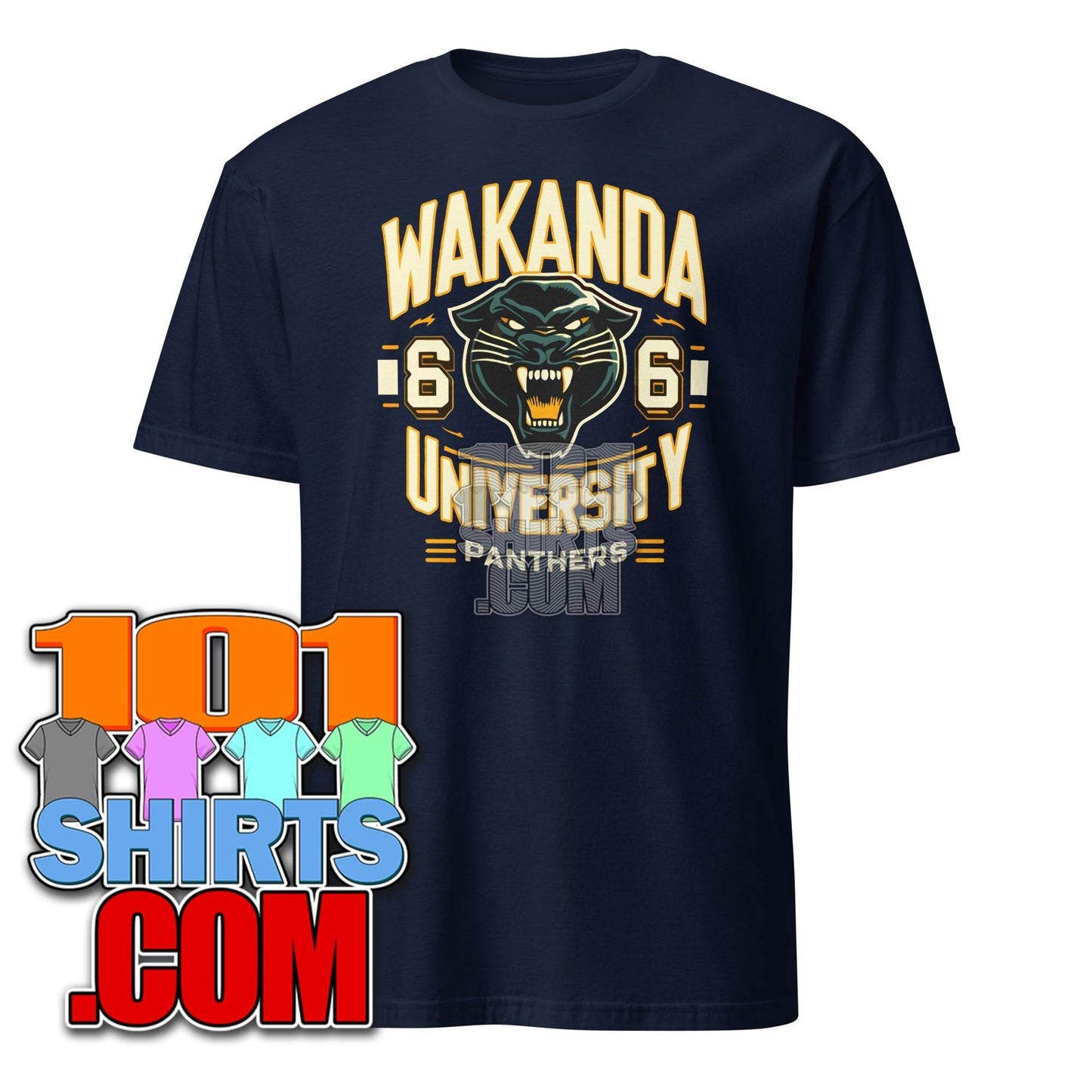 Wakanda University Panthers T-Shirt - Collegiate Superhero Tee - Fictional University Apparel - 101SHIRTS