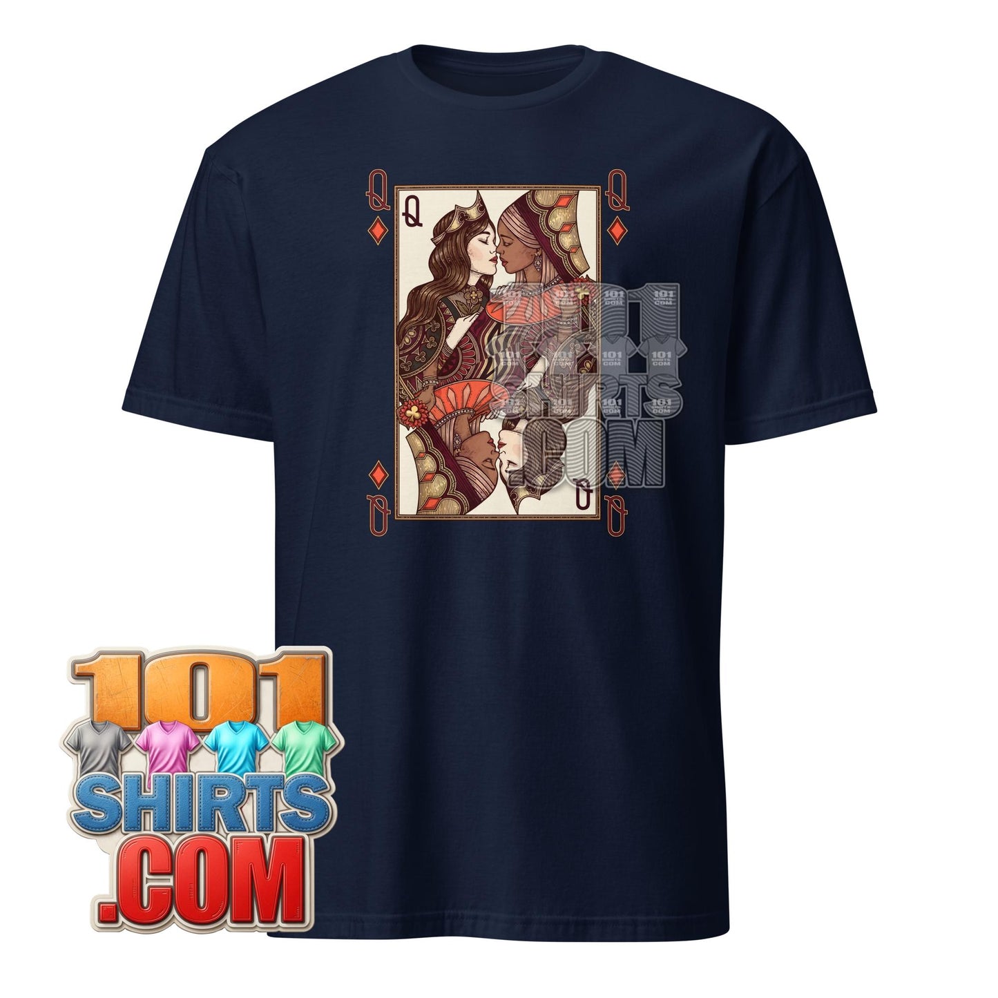 Two Queens Playing Card T-Shirt Lesbian LGBTQ Pride Graphic Tee