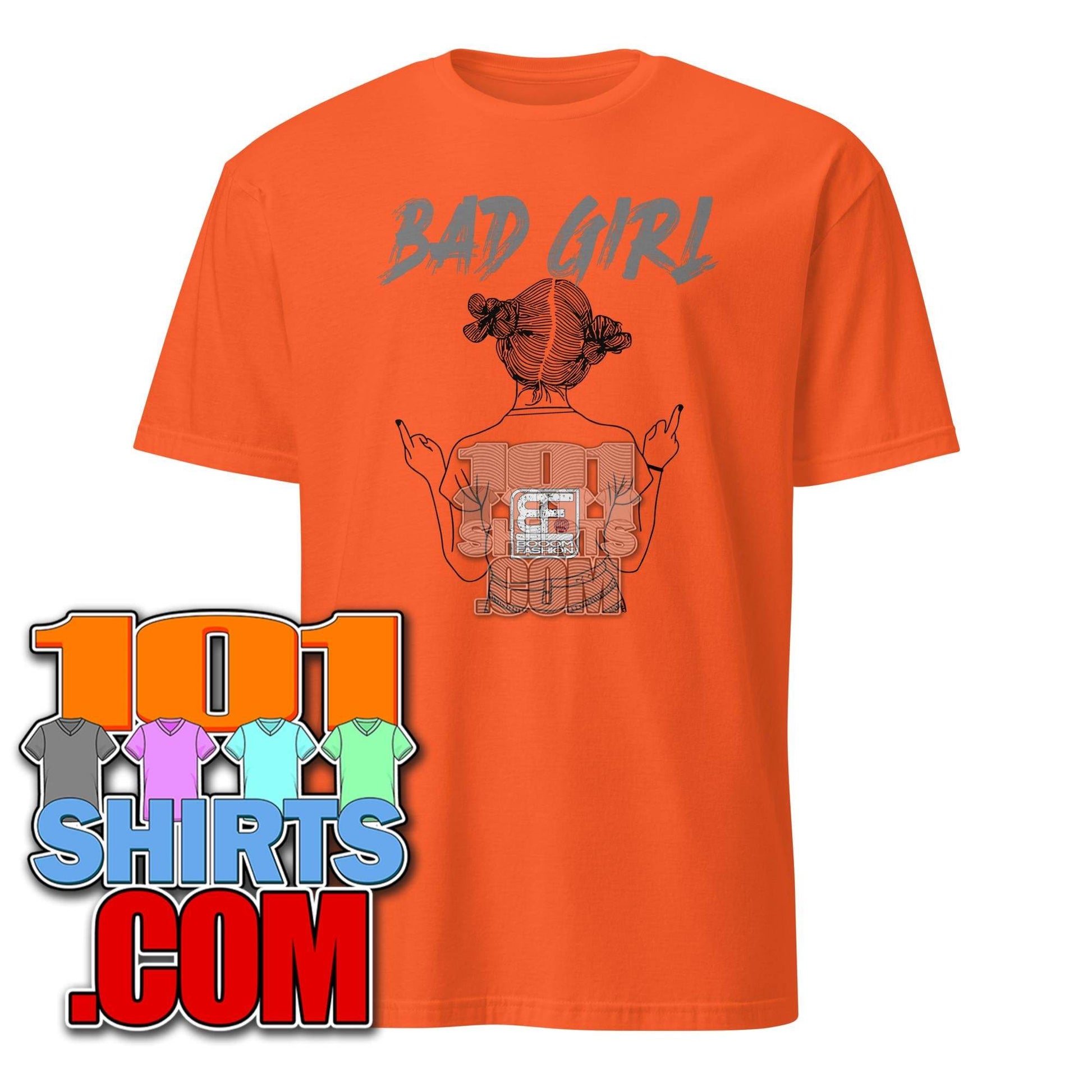 Bad Girl shows Middle Finger straighten your back Cool Art Design Booomfashion Unisex T-Shirt - 101SHIRTS