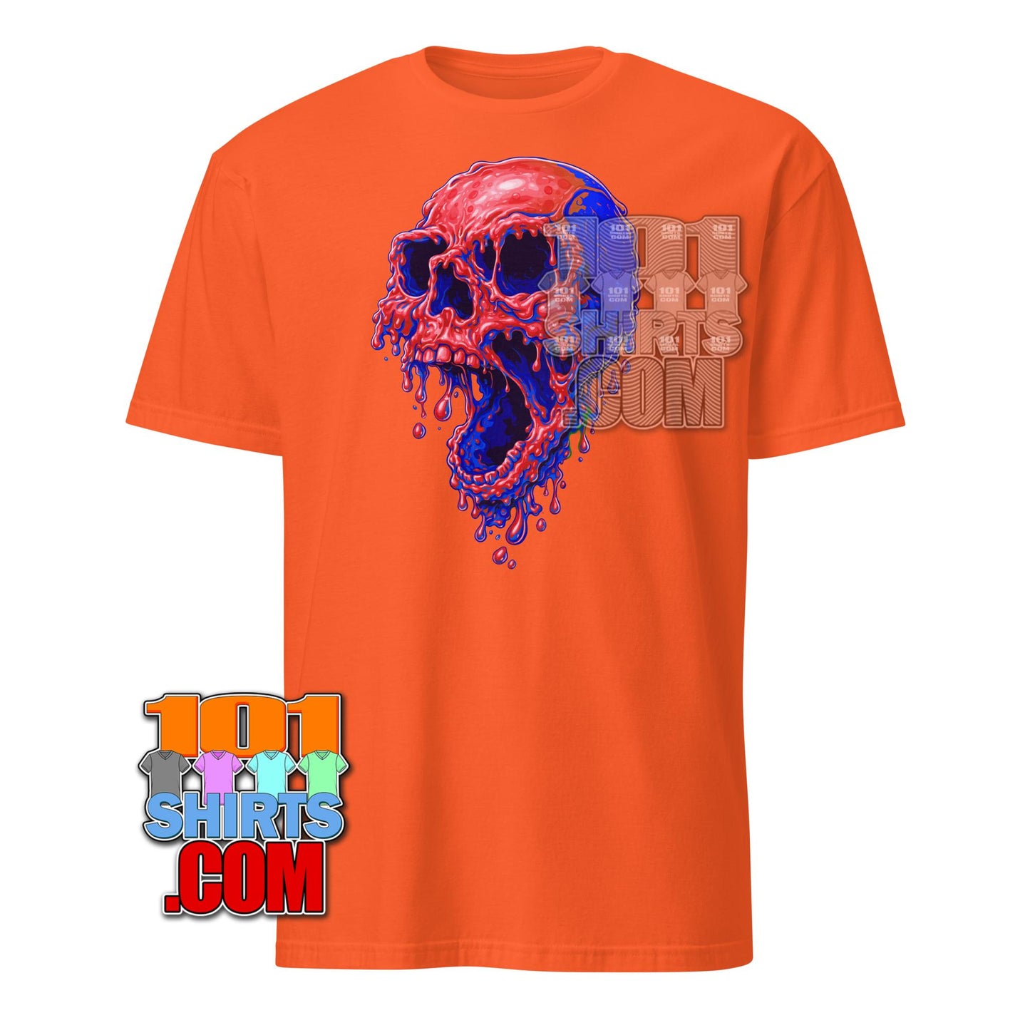 Neon Melty Skull T-Shirt Slime Green Pink Horror Graphic Tee