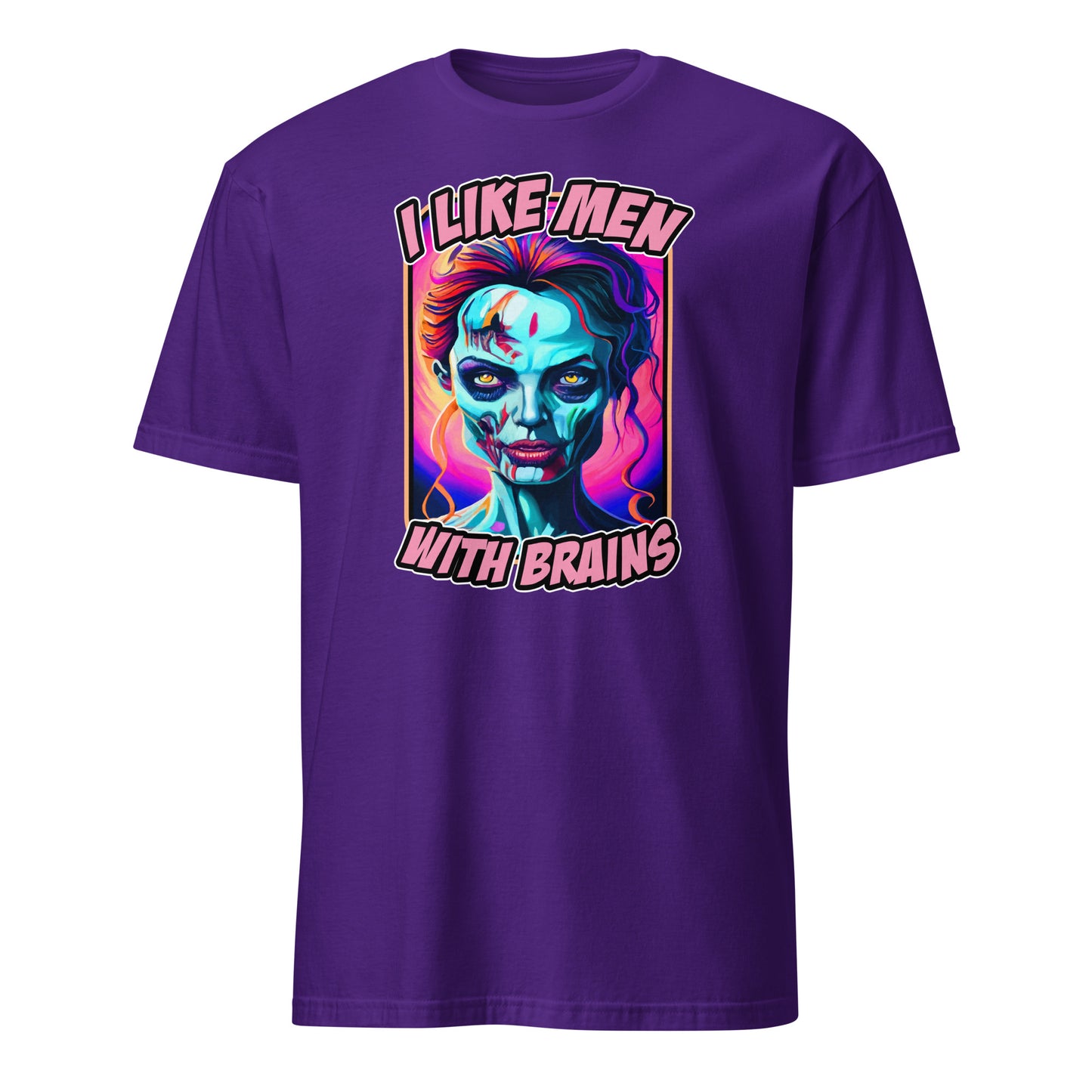 I Like Man with Brains Funny Scary Halloween Zombie Angelina Jolie Parody T-Shirt
