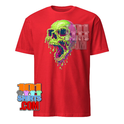 Neon Melty Skull T-Shirt Slime Green Pink Horror Graphic Tee