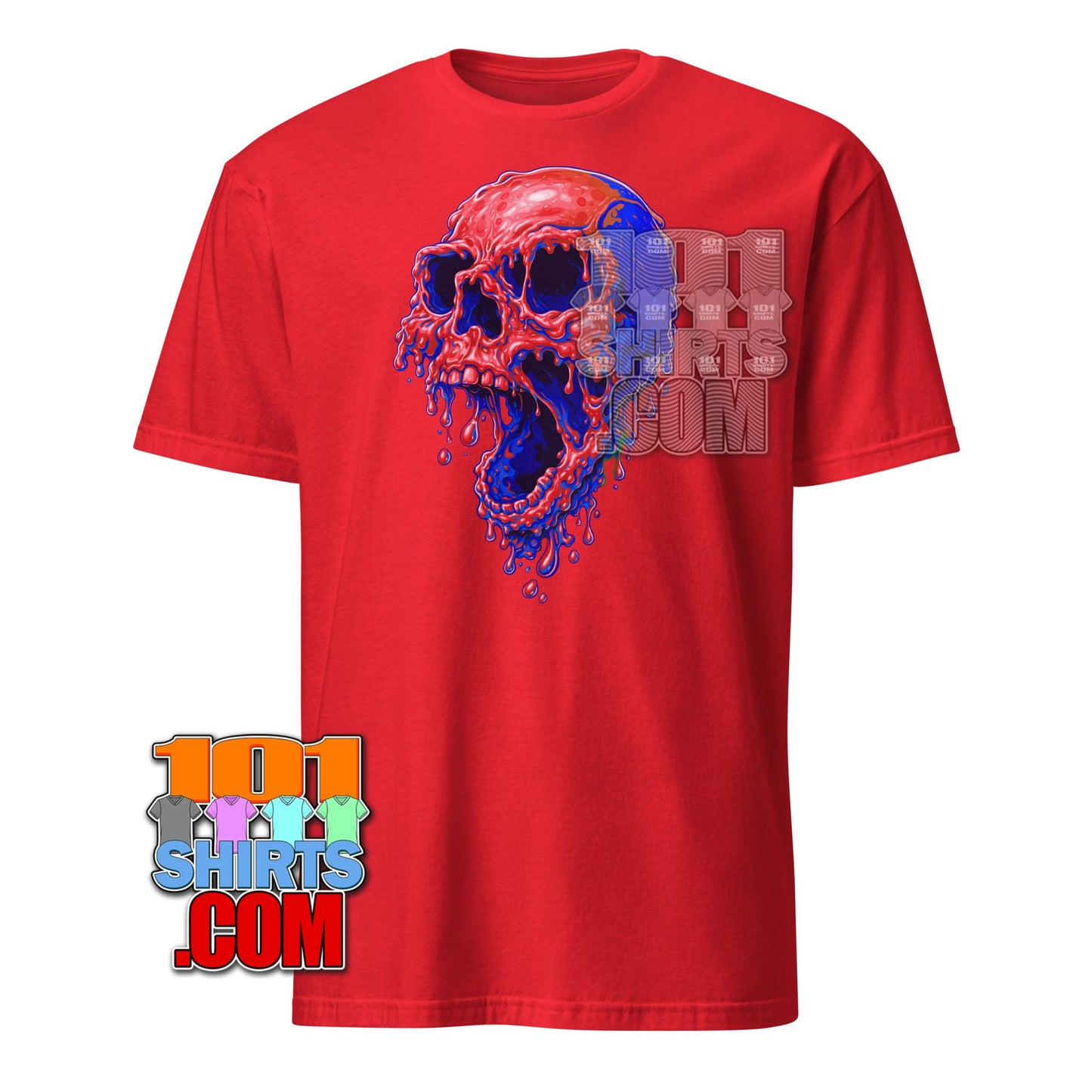 Neon Melty Skull T-Shirt Slime Green Pink Horror Graphic Tee
