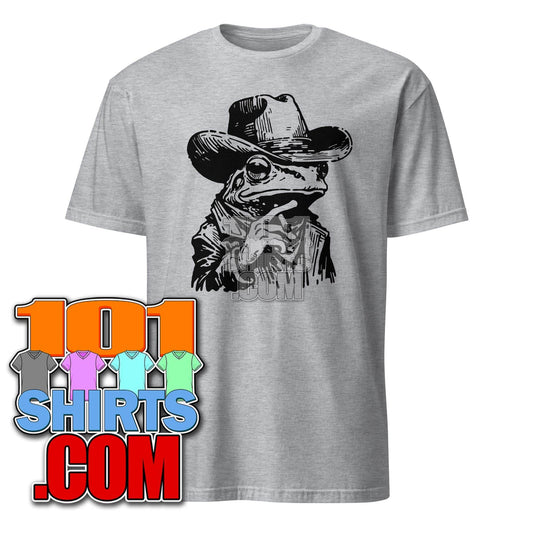 Cowboy Smoking Frog Art Illustration Funny T-Shirt - 101SHIRTS