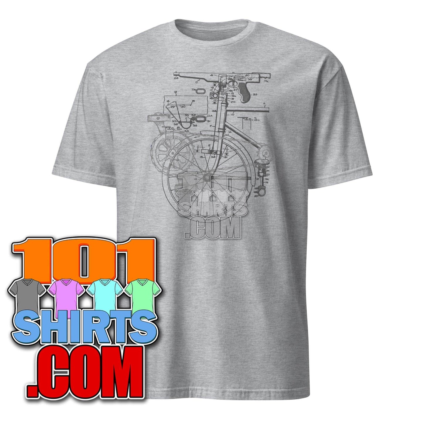 Bicycle gearbox diagram blueprint T-Shirt - 101SHIRTS