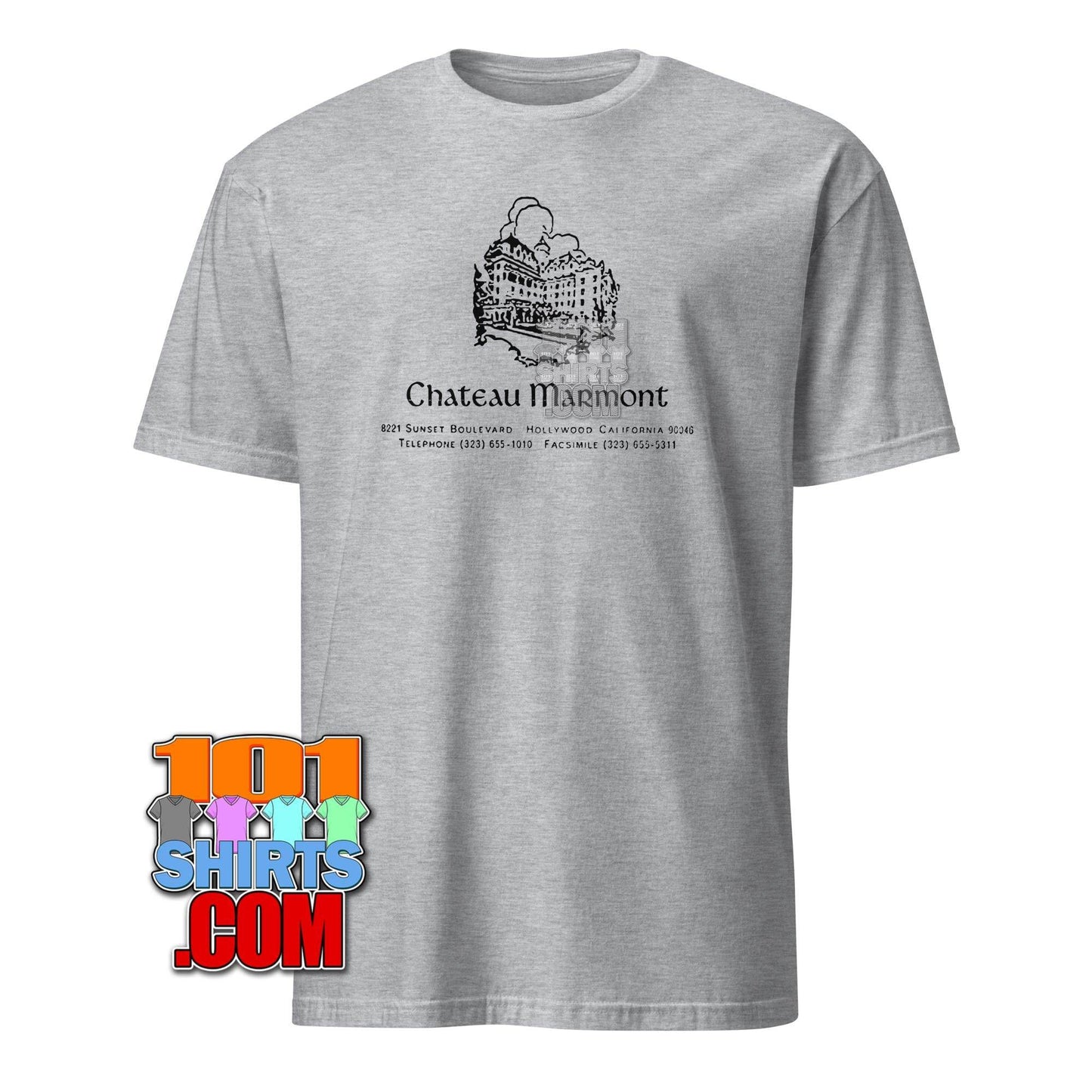Chateau Marmont Hotel Vintage Address Logo T-Shirt – Iconic Hollywood Style Tee - 101SHIRTS