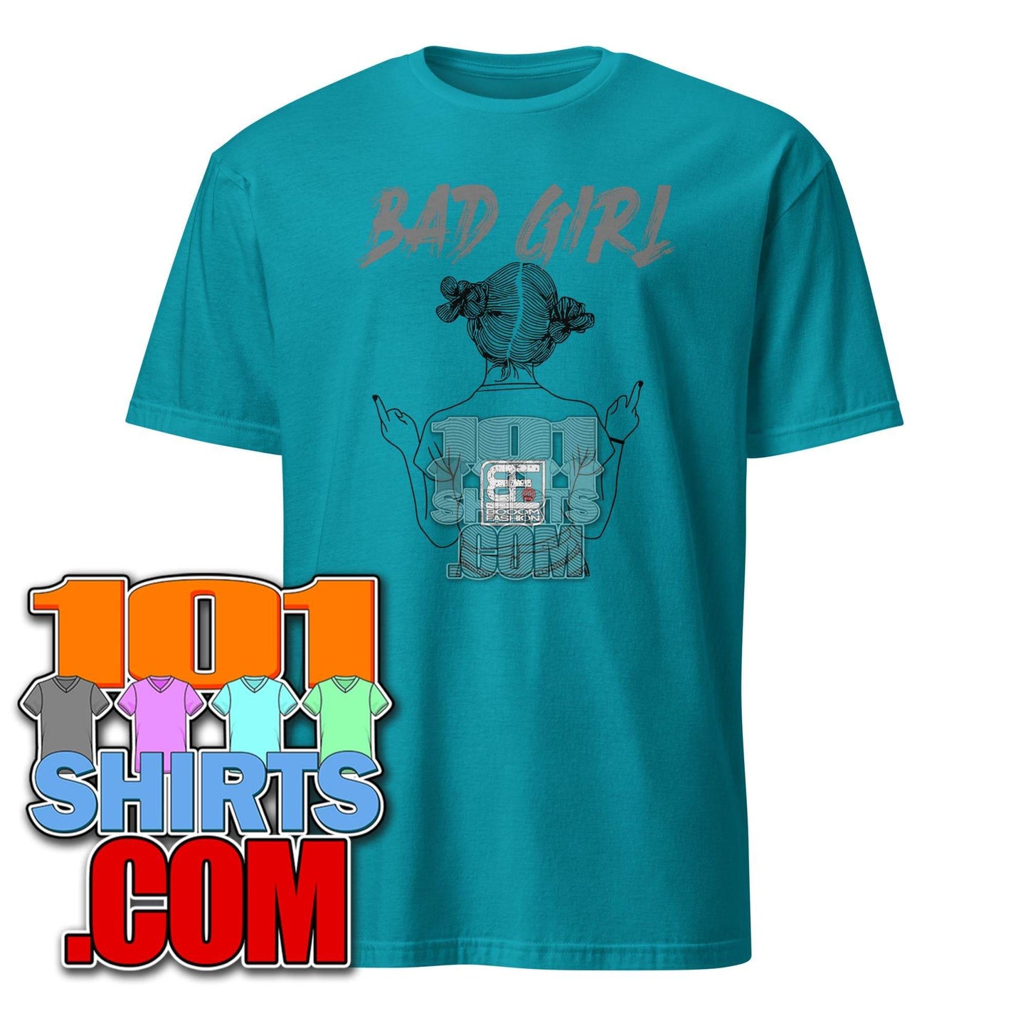 Bad Girl shows Middle Finger straighten your back Cool Art Design Booomfashion Unisex T-Shirt - 101SHIRTS