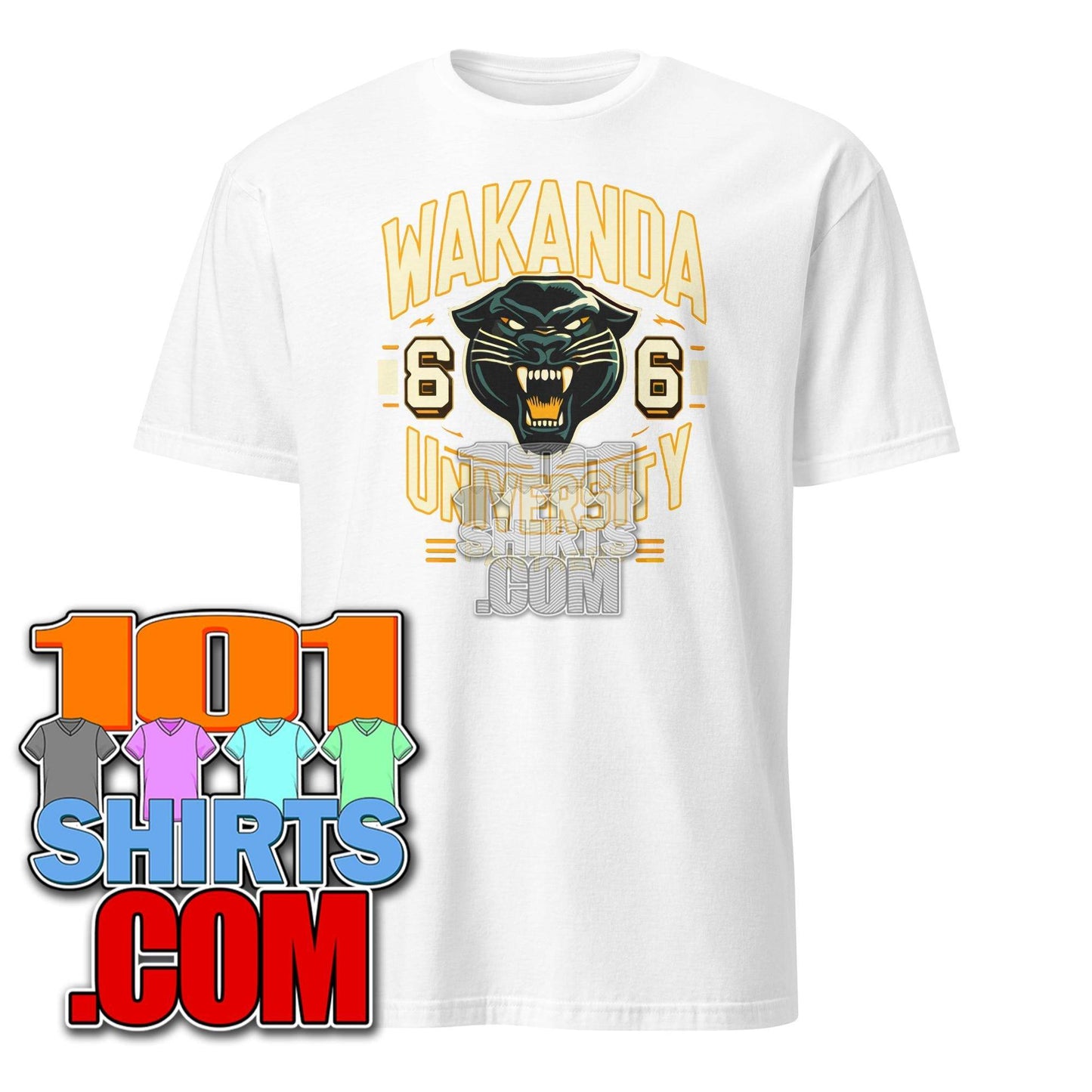 Wakanda University Panthers T-Shirt - Collegiate Superhero Tee - Fictional University Apparel - 101SHIRTS