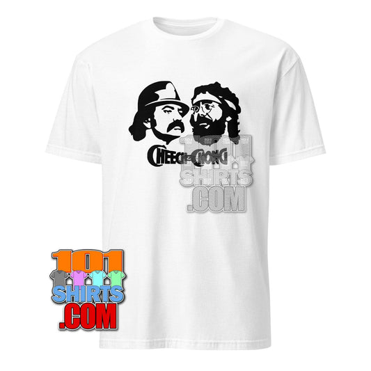 Cheech & Chong Movie Duo Iconic Stencil T-Shirt – Get Up in Smoke Style! Tee - 101SHIRTS