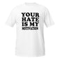 Your Hate Is My Motivation T-Shirt Funny Quote Gift