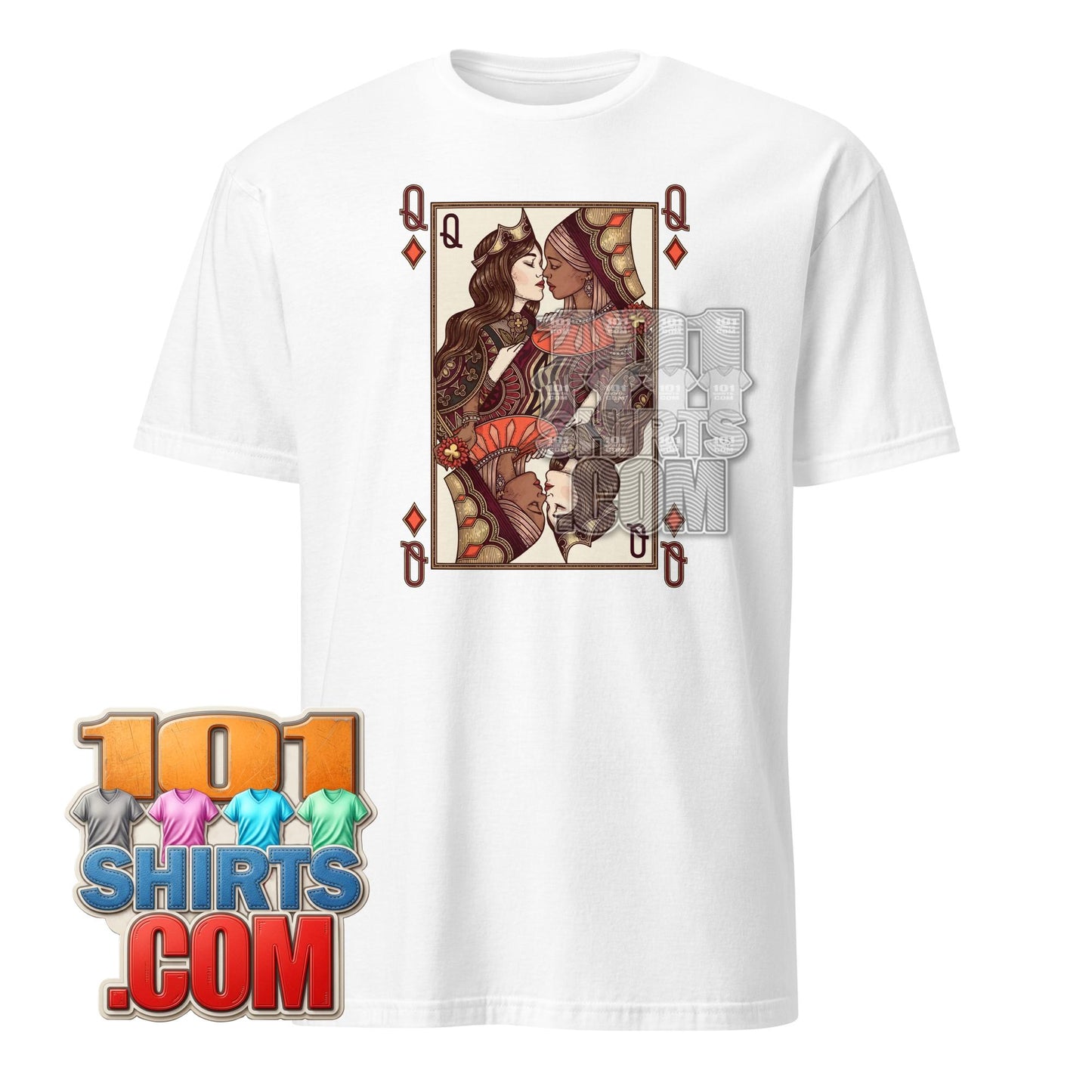 Two Queens Playing Card T-Shirt Lesbian LGBTQ Pride Graphic Tee
