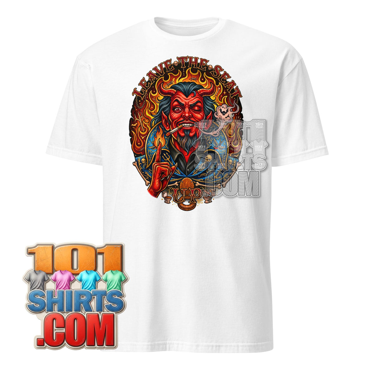 Leave The Seat Up T-Shirt Funny Devil Satan Tattoo Graphic Tee