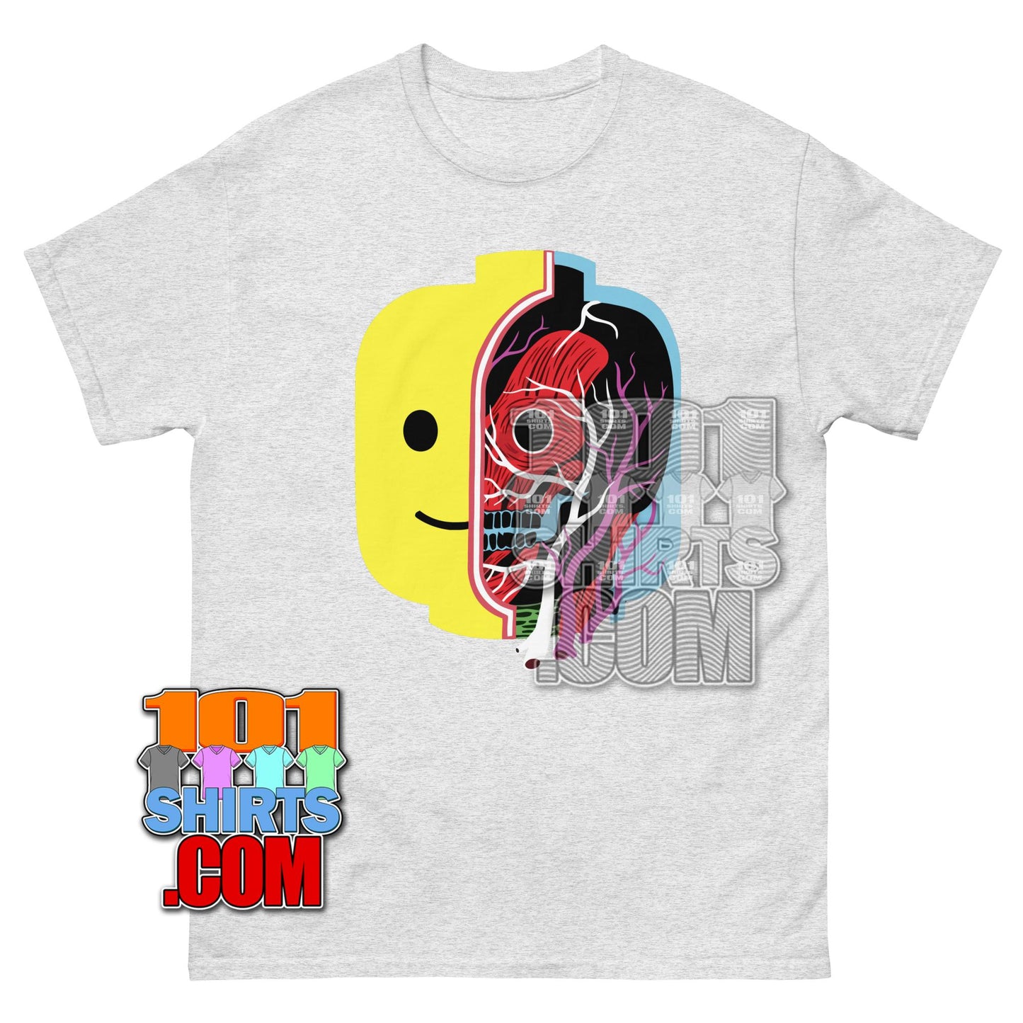 Lego Head Anatomy T-Shirt Retro Brick Minifigure Tee