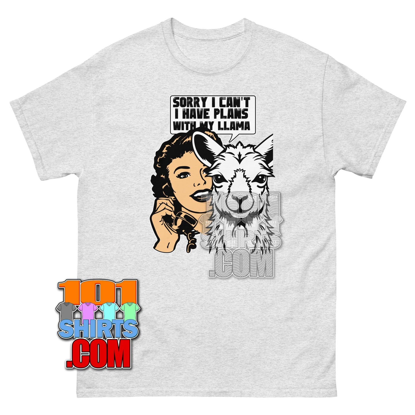 Funny Llama T-Shirt Sorry I Have Plans With My Llama Alpaca Lover Tee
