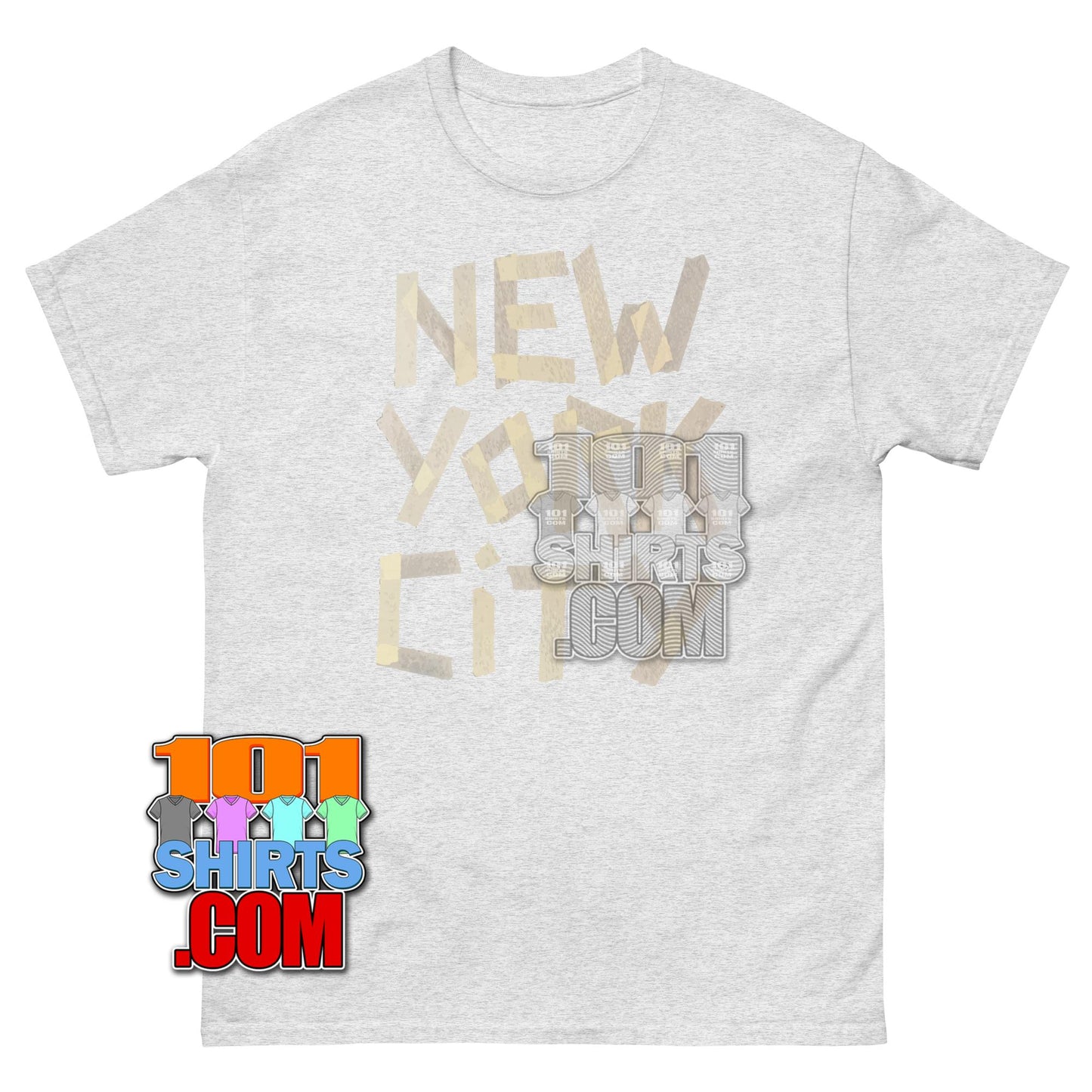 Cool New York City NYC Faux Masking Tape Print T-Shirt