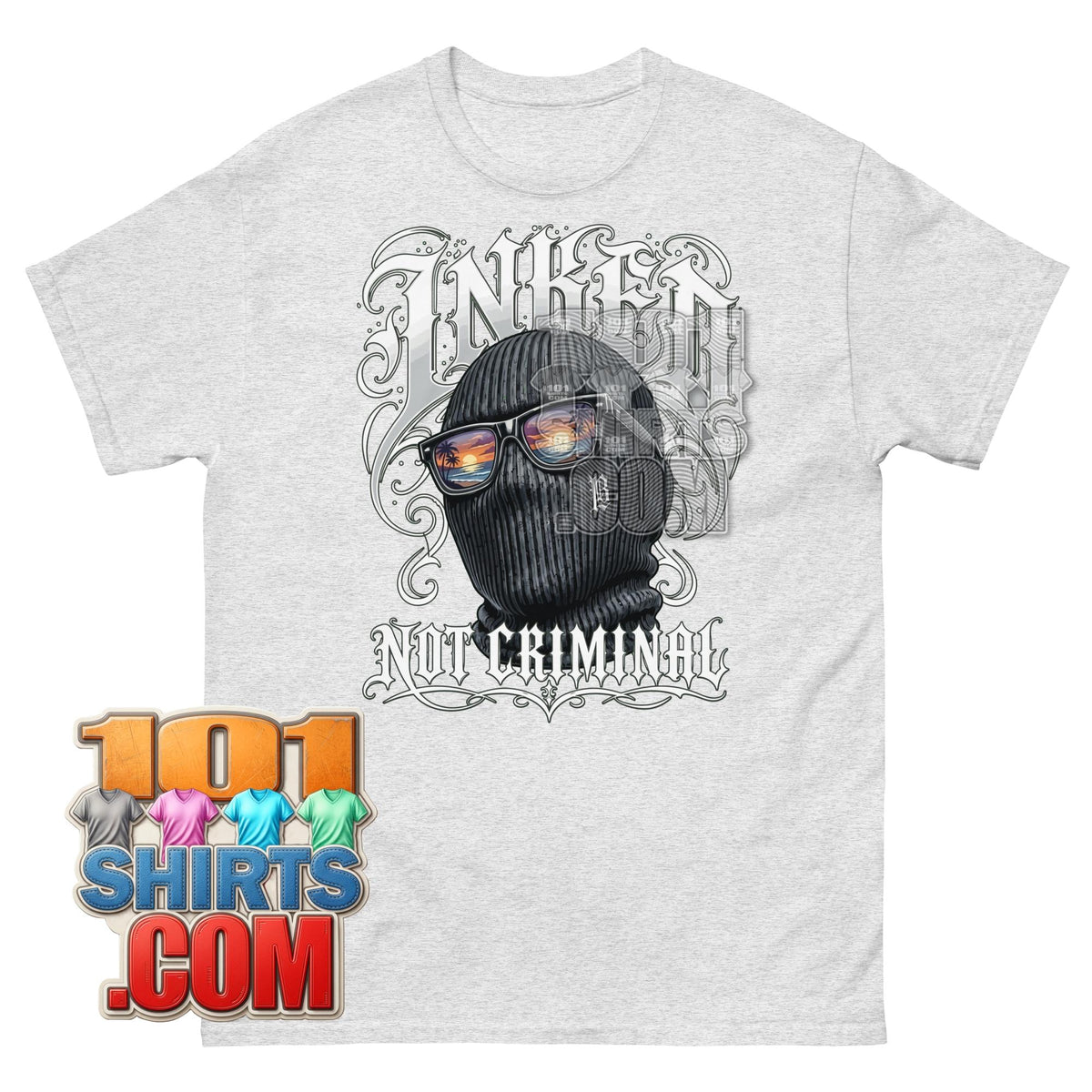 Inked Not Criminal T-Shirt Tattoo Balaclava Graphic Tee