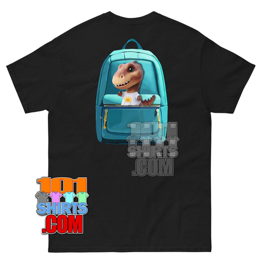 Kawaii Dino T-Shirt Cute Dinosaur with Backpack Aesthetic Graphic Tee
