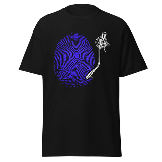 Vinyl Turntable Fingerprint Dj Human Heart Art Print Graphic T-Shirt - 101SHIRTS
