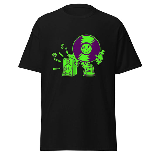 Vinyl Character Cartoon Turntable Vintage Retro Illustration Mascot Records T-Shirt - 101SHIRTS