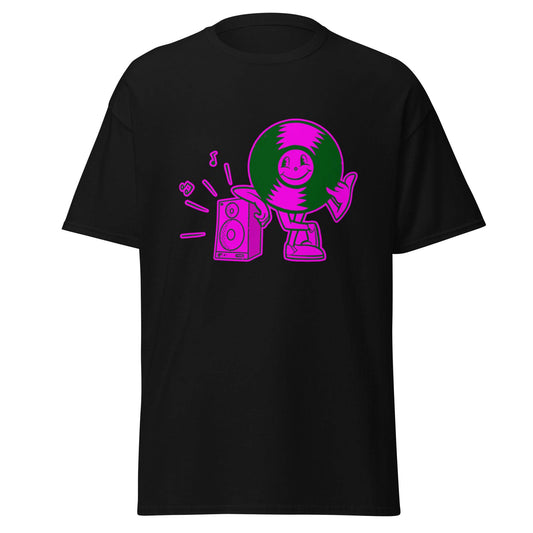 Vinyl Character Cartoon Turntable Vintage Retro Illustration Mascot Records T-Shirt - 101SHIRTS