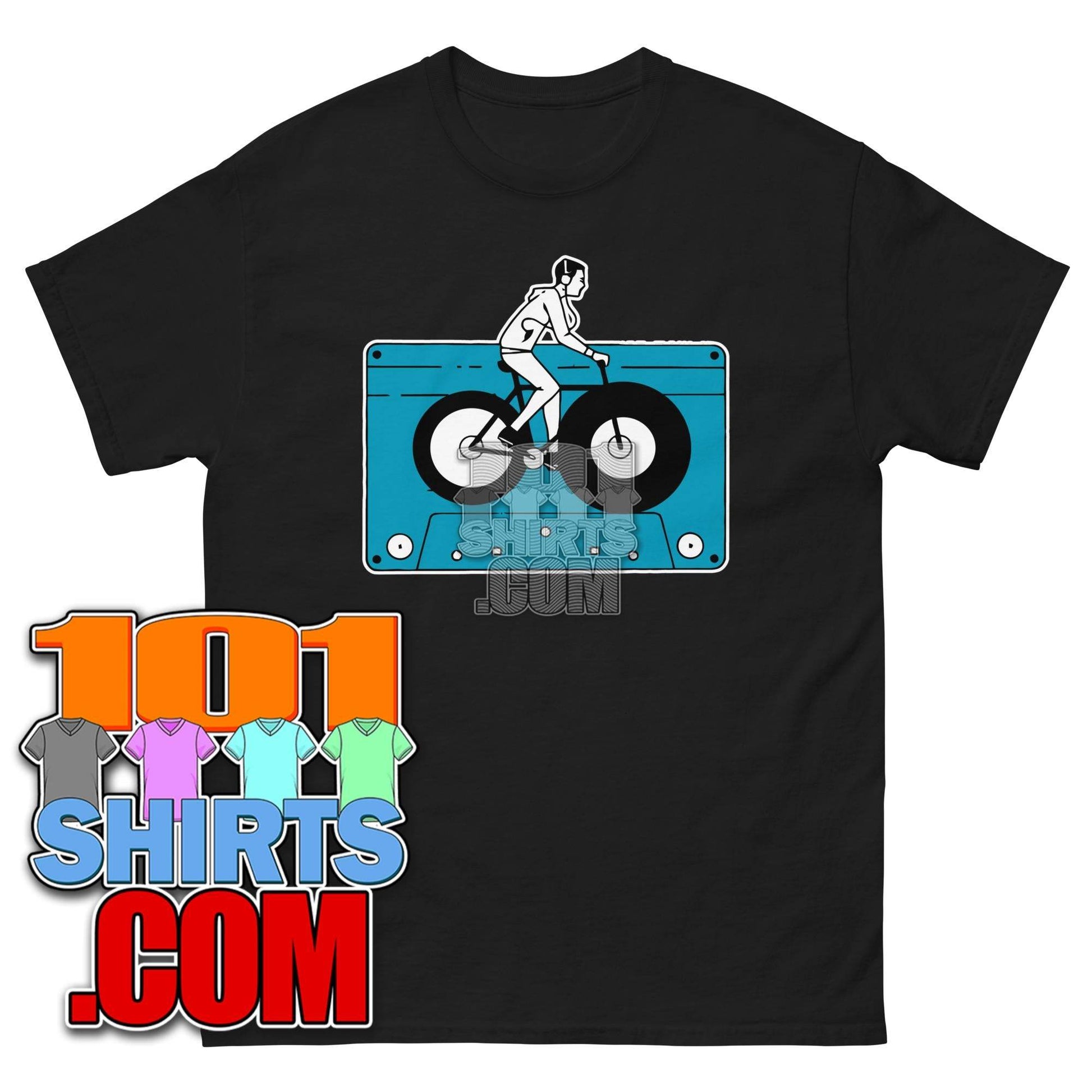 Audio Cassette Tape Retro VINTAGE MUSIC Mixtape Bicycle Biking Biker 70S 80S 90S T-Shirt - 101SHIRTS