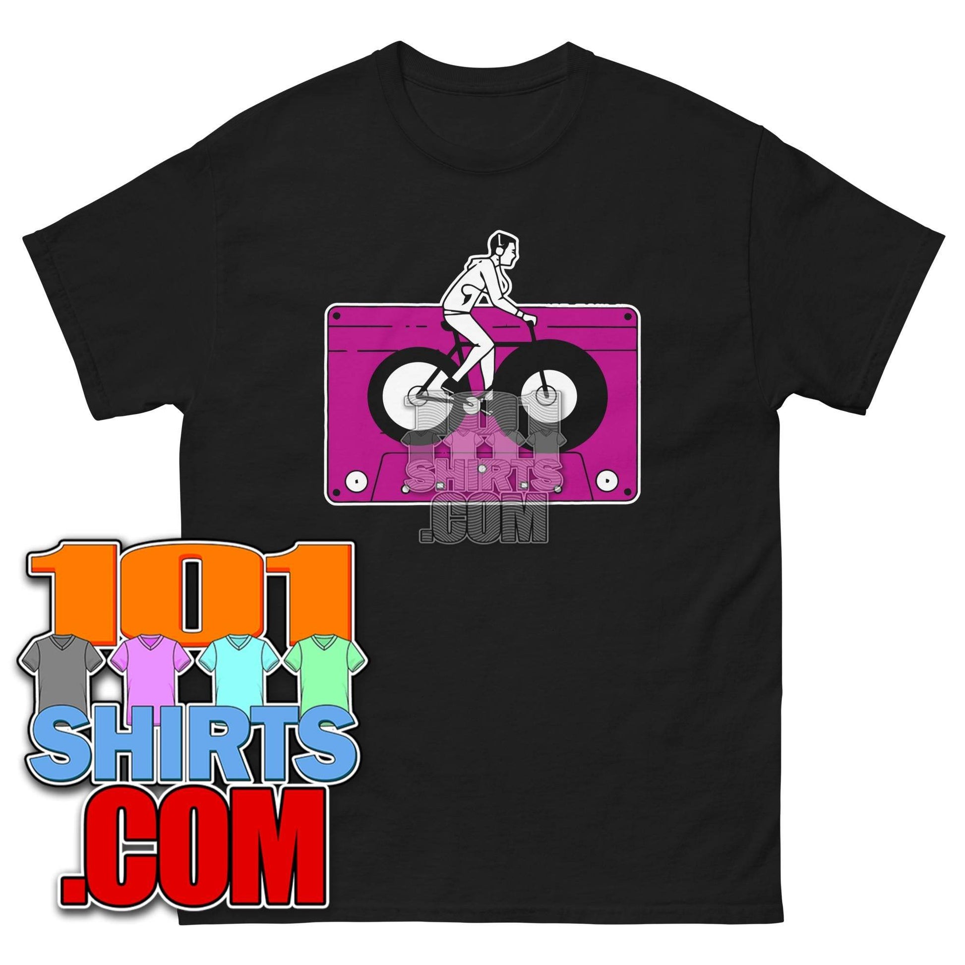 Audio Cassette Tape Retro VINTAGE MUSIC Mixtape Bicycle Biking Biker 70S 80S 90S T-Shirt - 101SHIRTS