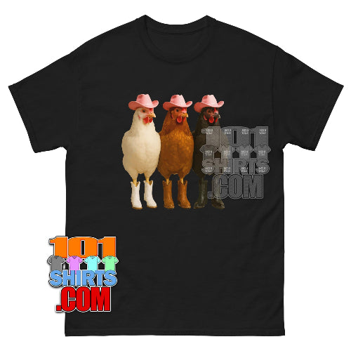 Cowboy Chicken T-Shirt Western Farm Animal Tee Funny Ranch Gift