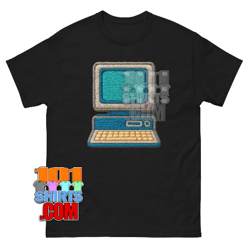 Wool Computer T-Shirt | Knitted Retro Tech | Cozy Vintage PC Gift