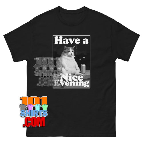 Have a Nice Evening Funny Cat T-Shirt - Sarcastic Humor Tee