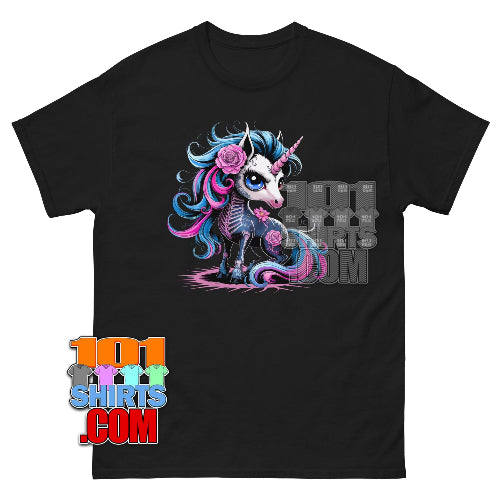 Gothic Unicorn Skeleton T-Shirt - Cute Day of the Dead Tee