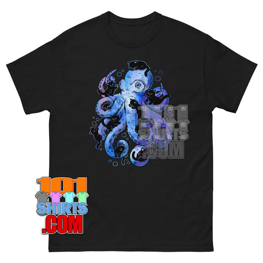 Cute Octopus with Cats T-Shirt - Whimsical Sea Life Tee