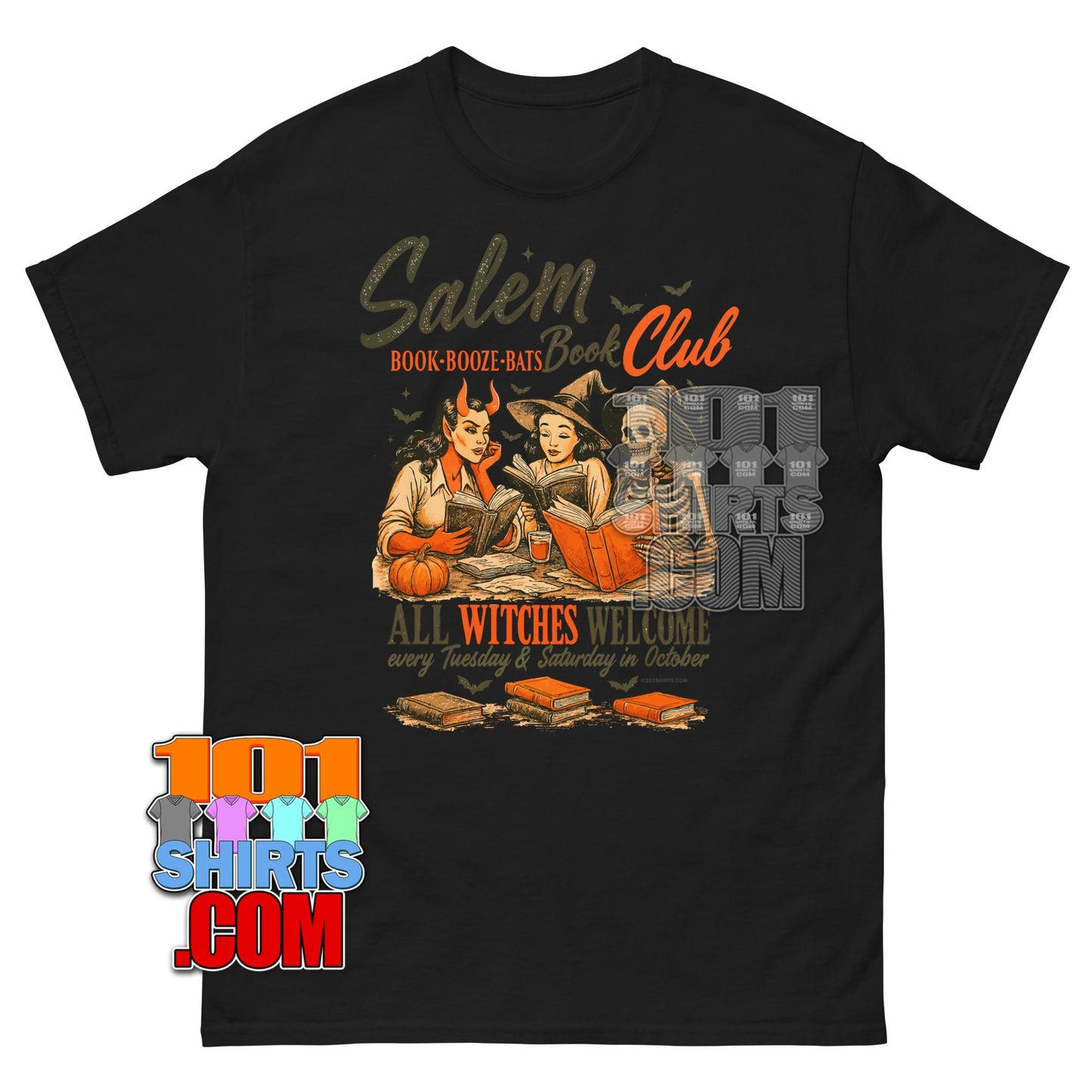 Salem Book Club T-Shirt Witchy Halloween Reading Fun