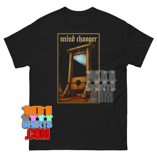 Guillotine Mind Changer T-Shirt Edgy Gothic Dark Humor Statement Tee