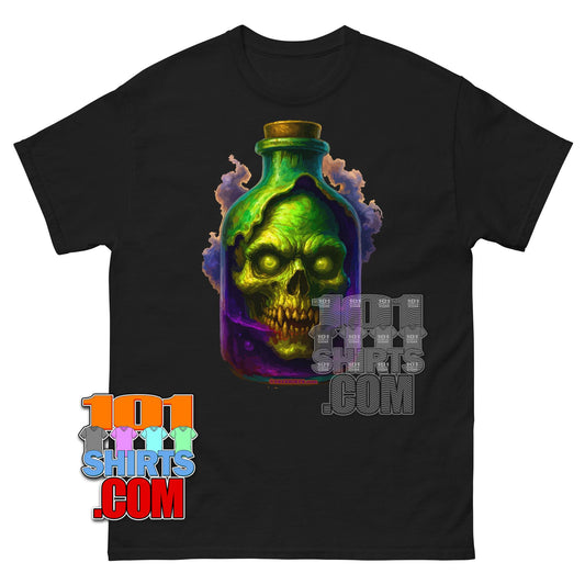 Skull Potion T-Shirt Gothic Fantasy Horror Green Ghoul Magic Gift Tee